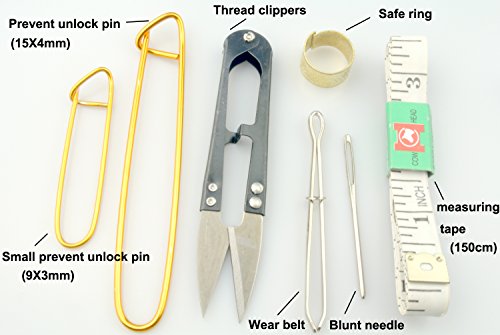 Maydahui Sewing Knitting Crochet Accessory Tool Kit with Case (Pack of 56) - Stitch Holders,Lock Markers,Circle Marker,Knitting Sewing Needle,Scissors,Measuring Tape etc
