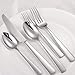 Brightown 45-Piece Silverware Flatware Cutlery Set in Ergonomic Design Size and Weight, Durable Stainless Steel Tableware Service for 8, Dishwasher Safe