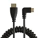 Mini HDMI to HDMI Coiled Cable, CableCreation 5 Feet Coiled 90 Degree Right Angle Mini-HDMI Male to HDMI Male Converter Cable, Support 1080P Full HD, 3D, 1.6M, Black