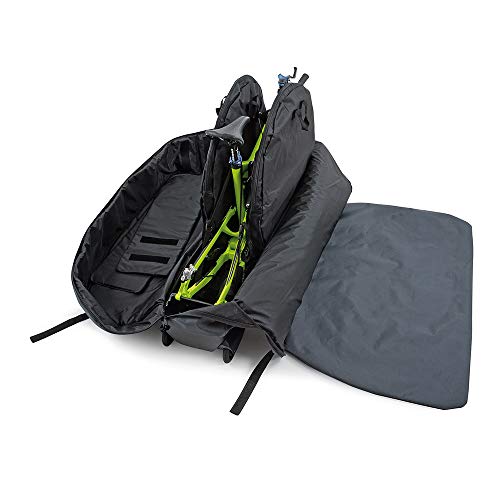 B&W International Padded Lightweight Zippered Bike Bag and Case II with 4 Wheels, Black - Thumbnail 4