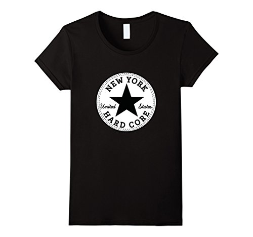 Womens New York HARD CORE - NYHC - T-Shirt USA Straight Edge Small Black