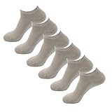 Pack of 6, HOEREV Men's Bamboo Fiber No Show Invisible Socks