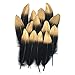 Benvo 40 Pcs Gold Dipped Black Feathers 6-8 Inch Natural Feathers for Any Craft Projects Feather Garlands Boho Bohemian Hats Décor Halloween Holiday Decorations and Dream Catcher Supplies