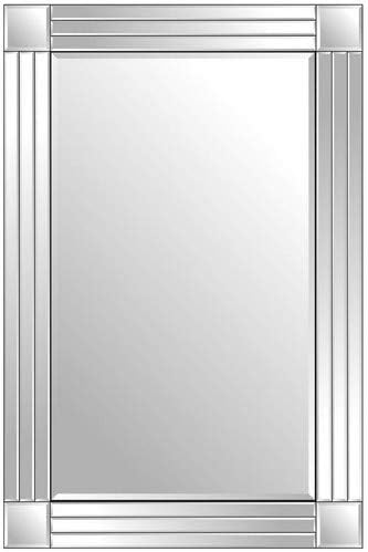 Tuff Concepts Antique Modern Venetian Style Wall Mirror, 91cm X 61cm, Silver, 91.4L x 61W cm