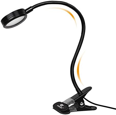 Clip on Light / Reading Light/ Light Color Changeable/ Night Light Clip on for Desk, Bed Headboard and Computers (HOOOM TEP-522 Black)