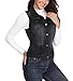 MISS MOLY Women's Black Denim Vest Jean Jackets Cropped Washed Classic Vintage Western Pockets S