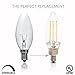 Dimmable LED Candelabra Bulb- Filament - 6 PACK- UL Listed- 5 Watt- 400 Lumen- E12 Base- 2700K- Indoor or Outdoor