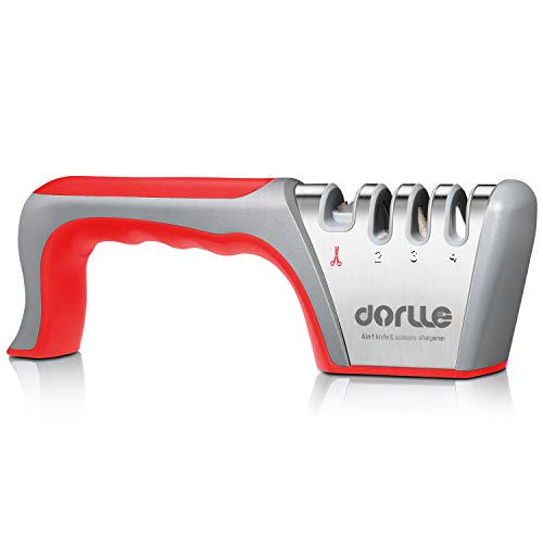 Dorlle Messerschärfer Profi,Messerschaerfer Messerschleifer 4 - Stufen Aktualisierte Version Scherenschärfer Für Scher…