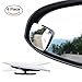 Fan Shape 360 Degree Adjustabe Blind Spot Mirrors, Ampper HD Glass Convex (Low Curvature) Frameless Stick On Lens (Pack of 4)