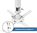 VIVO Universal Articulating Swivel Tilt Premium Heavy Duty Ball Joint Ceiling Extending Projector Mount, Full Motion White MOUNT-VP05W
