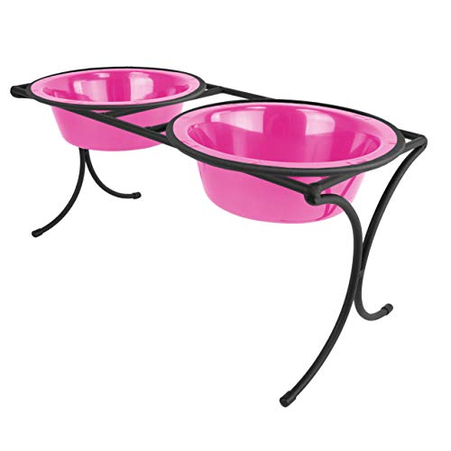 Platinum Pets Bistro Double Diner Feeder with Stainless Steel Dog Bowls, X-Larg…