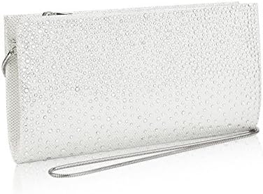 GGBAZZARA Women Rhinestone Frosted Evening Clutch Bag Formal Party Clutches Wedding Purses (silver)