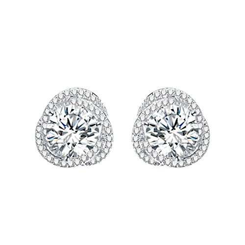Mocalady Jewelry Stud Earrings Cubic Zirconia Crystal Gemini Earring Wedding Fashion Jewelry for Women