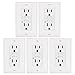 5 Pack - ELECTECK 15A/125V Tamper Resistant GFCI Outlets, Decor Receptacle with LED Indicator, Decorative Wall Plates and Screws Included, Residential and Commercial Grade, ETL Certified, White