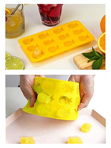 KIUATSJR Silicone Candy Mold Cactus Flamingo Coconut Tree & Pineapple Style for Making Candy, Jelly Suger, Chocolate, Ice Cube Tray - 4 Packs with 1 Dropper (Multi) - Thumbnail 4