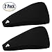COOLOO Headbands for Men Women 2 Pack, Sweat Bands for Running Yoga Cycling Gardening Spa Workout-Performance Stretch Moisture Wicking Hairband, Black + Black