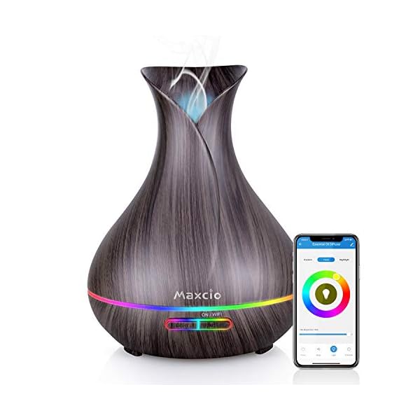 Alexa WiFi Essential Oil Diffuser for Aromatherapy, Maxcio 400ml Smart