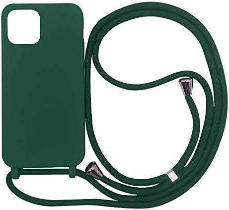 Cute&Chic Crossbody Phone Case Necklace Strap Lanyard Cord – Compatible with iPhone 13 Pro (Dark Green)