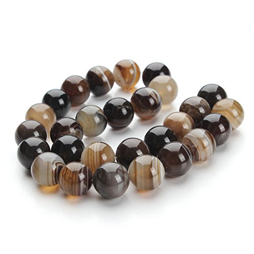 [Onyx Beads] Linsoir Beads 6mm Glossy Natural Stone Onyx Agate Round Striped Loose Beads 40cm/strand