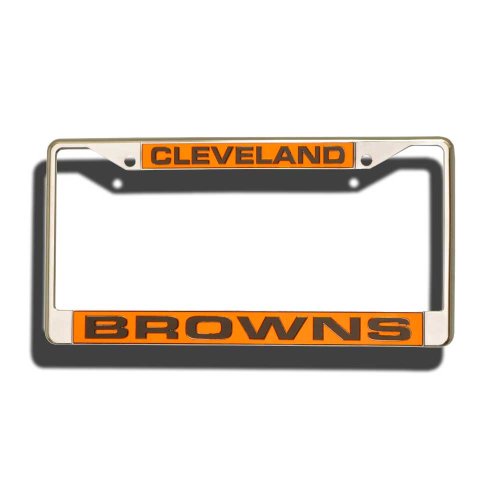 Rico Industries NFL Cleveland Browns Laser Cut Inlaid Standard Chrome License Plate Frame