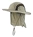 Home Prefer Kids Fishing Hat with Neck Protection Lightweight Mesh Sun Hat Outback Hat with Chin Cord Army Green