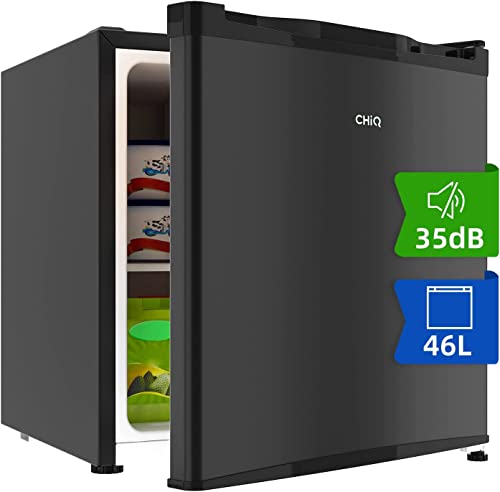 CHIQ - CSD46D4 - Mini réfrigérateur Bar 46L en acier inoxydable, Porte réversible, 35dB