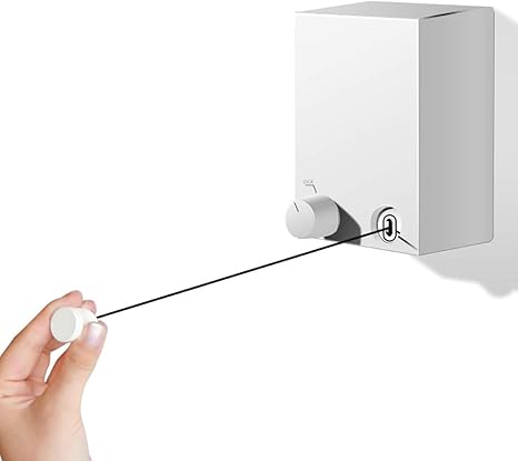 Amazon Co Jp 室内物干しワイヤー 物干し 室内物干し 洗濯物干し 部屋干し 物干し竿 洗濯ハンガー キロ耐荷重 自由伸縮 最新デザイン巻き取り 壁付スペースを節約する収納安全 梅雨に対策 室内物干し用ロープ 防水防錆 室内屋外兼用 ホワイト ホーム