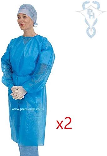 Examination Gown/Surgical Gown with Cuff and Ties (x 2 Gowns)