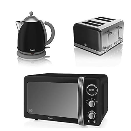 Cisne Cocina Electrodoméstico Negro Retro Moderno Juego - 1,7 ...