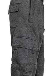 Men's Cargo Sweatpants Casual Fleece Joggers Loose
