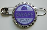 ellies badge grape soda bottle cap pin