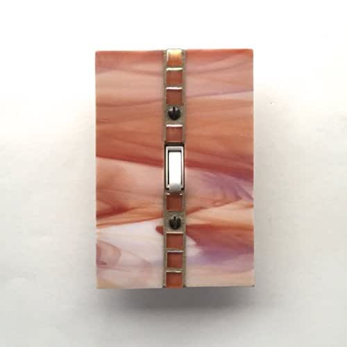 Orange Switch Plate, Stained Glass Wall Plate, Glass Switch