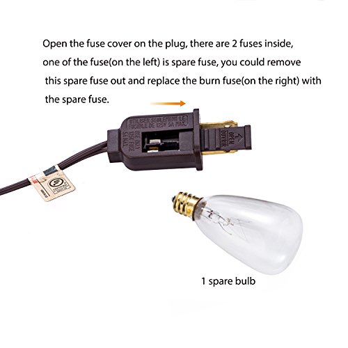 image for MYHH-LITES 20ft Outdoor Patio String lights with 21 ST35 Edison Bulbs(