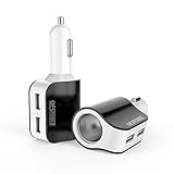 Car charger, Ofspower 2 In1 3.1A 15W USB Car Charger with 5V Dual-USB charging ports and 12V Lighter Socket for iPhone 7 6S Plus 6 Samsung Galaxy S7 S6 Edge