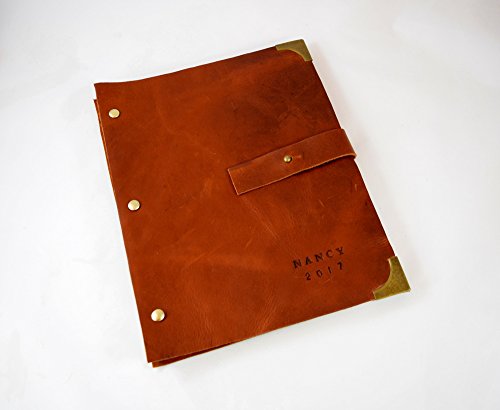 Refillable Leather Journal for Letter-Size Paper Personalized with Name