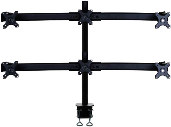 Newstar FPMA-D700D6 Tilt/Turn/Rotate Desk Mount (clamp) for six 19-27" Monitor Screens, Height Adjustable - Black