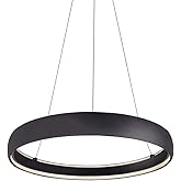 Halo - 83W LED Pendant-4.25 Inches Tall and 35.88 Inches Wide-Black Finish