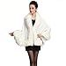 Caracilia Women Luxury Bridal Faux Fur Shawl Wraps Cloak Coat Sweater Cape