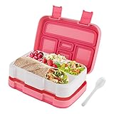 Lunch Box for Kids Childrens, Bento lunch Box for Boys Girls, Toddler School Lunch Containers 5-Compartment On-the-Go Meal Fruit Snack Packing for Picnic Outdoors, Leak Proof Durable & Microwave Safe