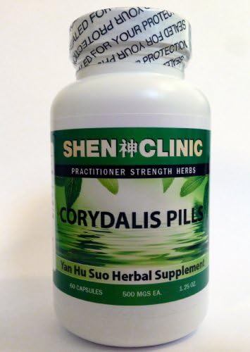 Corydalis Capsules - Yan Hu Suo - 500 Mg, 60 Capsules - Shen Clinic - 5:1 Extract - Extra Strength