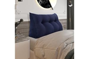 homecozy Wedge Headboard Pillow Dorm Room Reading Pillow Back Support for Sitting Up in Bed Bolster Lumbar Cushion Body Positioning Bedrest Corduroy 39in Navy Blue Twin