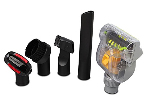 ECOMAID Universal Vacuum Cleaner Attachments Accessories Cleaning Kit for 1 1/4" inch & 1 3/8" inch Standard Hose - Crevice, Upholstery Brush, Dust Brush Tool and Adapter 6pcs