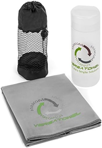 VersaTowel Cooling Towels with Mesh Carrying Bag, Large - Gray