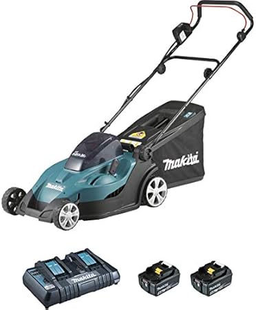 Tondeuse Batterie Makita 36v Li Ion 43 Cm 2 Batteries 18v 5ah Chargeur Dlm431pt2 Amazon Fr Bricolage