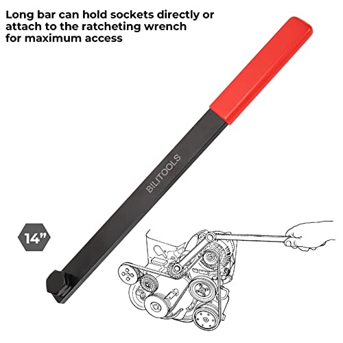 BILITOOLS 15Piece Universal Ratcheting Serpentine Belt Wrench Tool Kit