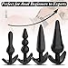 Anal Trainer Kit for Beginners, PALOQUETH Butt Plug Set with Flared Base Tapered Tip Adult Sex Toy for Anal Pleasure Insertion 4 Plugs 1 Lube