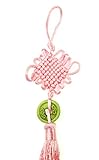 10" LUOS Feng Shui Coin Pink Chinese Knot for weath
