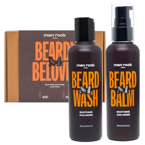 Men Rock Beardy Beloved Soothing Essential Beard Kit - Oak Moss - Softening Bea…
