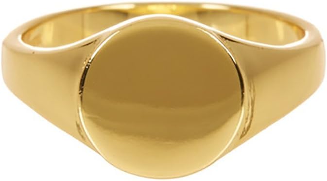 14K Gold Sterling Silver Engravable Signet Ring (10)
