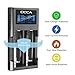 Speedy Battery Charger,Universal Smart Rechargeable Battery Charger for AA AAA C Li-ion IMR 18650 26650 21700 14500 16340 18500 10440 18350 17670 Ni-MH Ni-Cd, USB Cable & Upgraded LCD Display